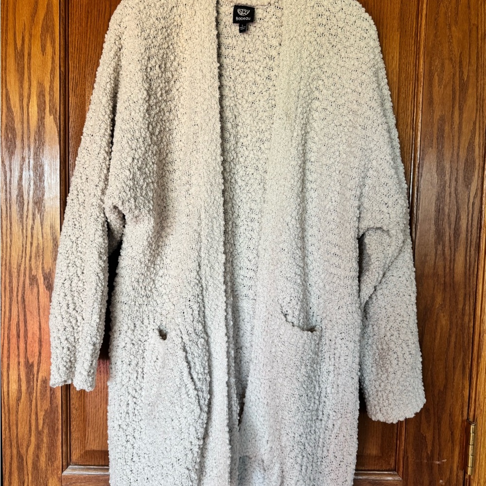 Women’s Bobeau Cozy Textured Cardigan in Cream EUC